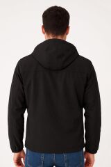 Uzun Kollu Yandan Cepli İç  Cepli Şapkalı Fermuarlı Astarlı Su Geçirmez Mevsimli Erkek Mont 711 SİYAH