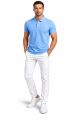 Erkek Tişört  Polo Yaka % 100 Pamuk  5404 MAVİ MAVİ - XXL