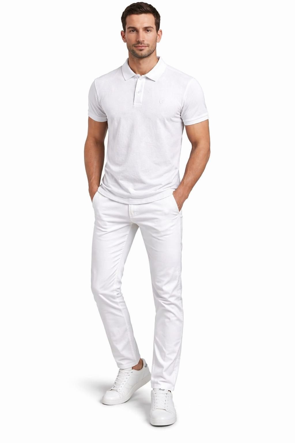 Erkek Tişört  Polo Yaka % 100 Pamuk  5404 BEYAZ BEYAZ - L