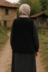 B05852 Düğmeli Yandan Cepli Battal Yelek