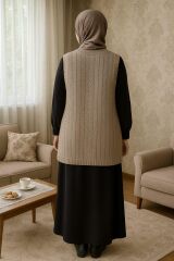 B05852 Düğmeli Yandan Cepli Battal Yelek