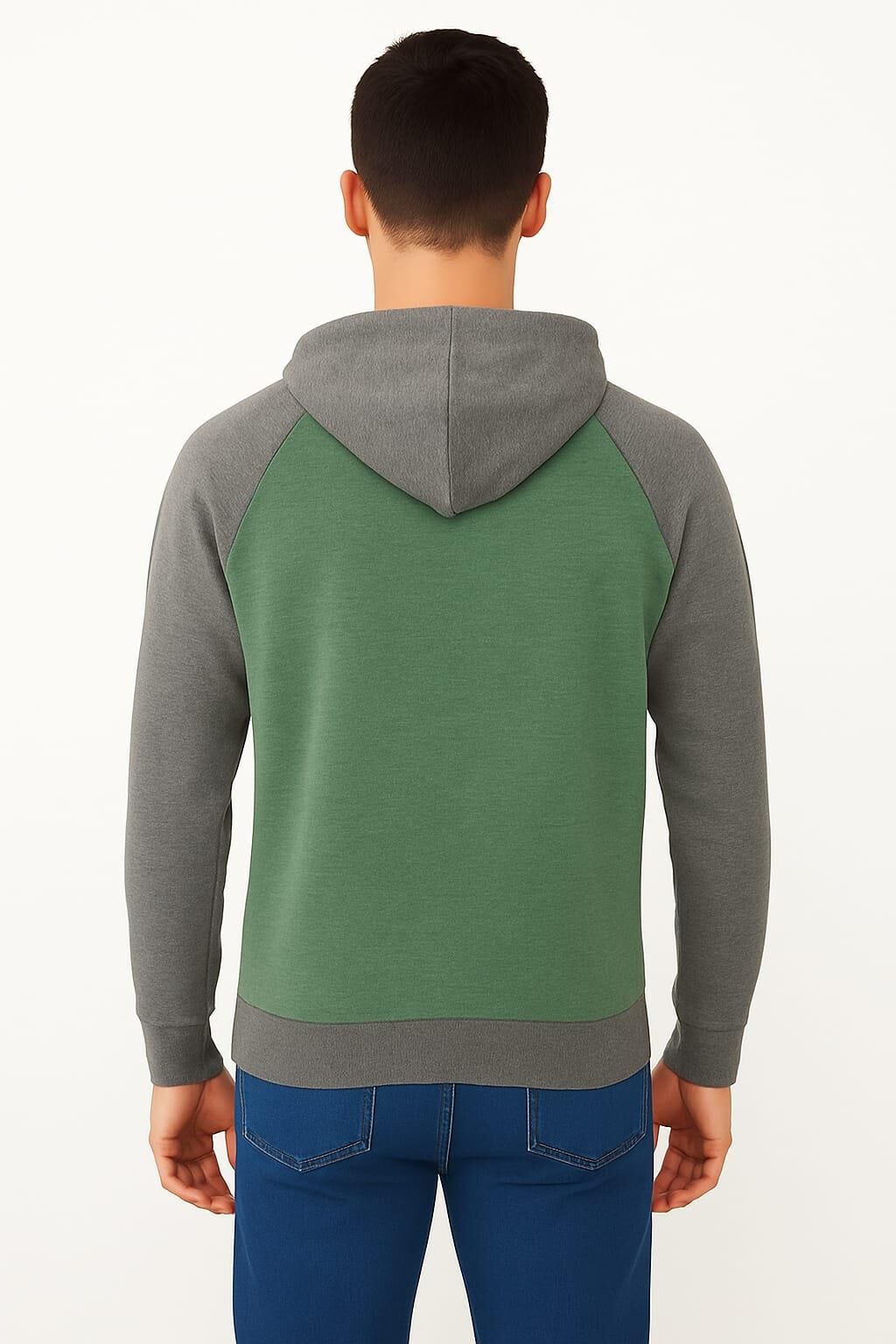 Uzun Kollu Kanguru Cepli Şapkalı Pamuk Karışımlı Regulear Kesim Erkek Sweatshirt 5396