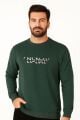 Bisiklet Yaka Pamuklu Yumuşak Dokulu Dayanıklı Kumaş Erkek Sweatshirt HAKİ HAKİ - XXL