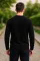 Bisiklet Yaka Uzun Kollu Regular Erkek Baskılı Sweatshirt SİYAH SİYAH - L