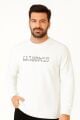 Bisiklet Yaka Pamuklu Yumuşak Dokulu Dayanıklı Kumaş Erkek Sweatshirt EKRU