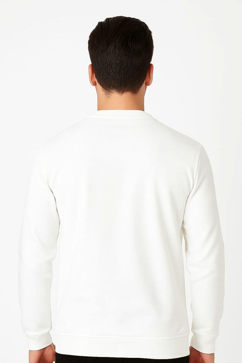 Erkek Sweatshirt Pamuklu Yumuşak Dokulu Dayanıklı Kumaş Modern Şık Rahat Günlük Sweat EKRU