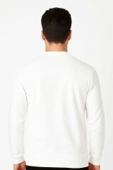 Erkek Sweatshirt Pamuklu Yumuşak Dokulu Dayanıklı Kumaş Modern Şık Rahat Günlük Sweat EKRU