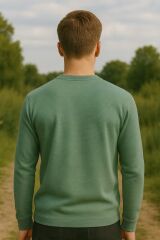 Erkek Baskılı Sweatshirt Bisiklet Yaka Uzun Kollu Regular Fit Rahat Şık Günlük Sweat MİNT