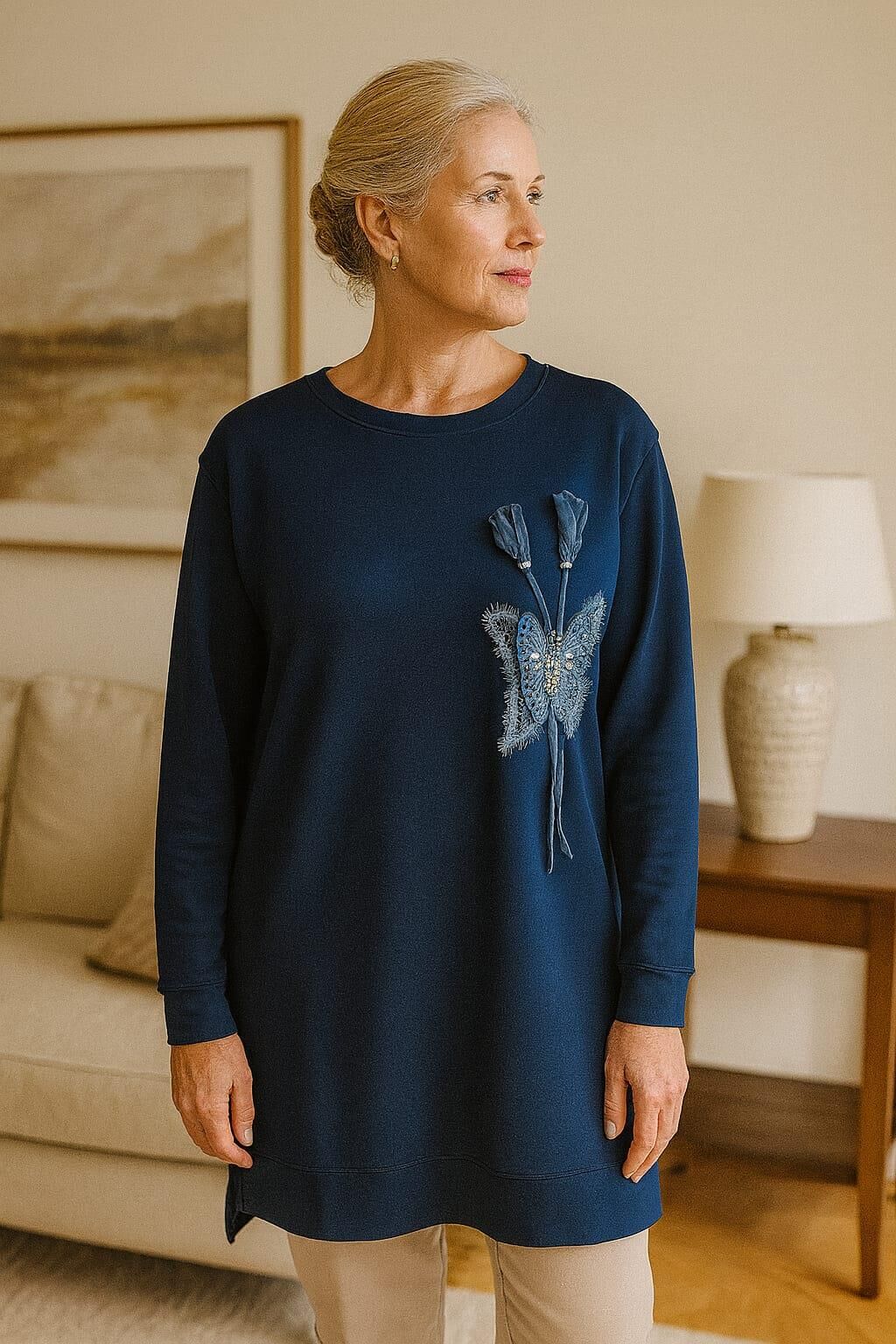 Irk Bayan Tunik Anne Gurubu ve Taş Detaylı B05759