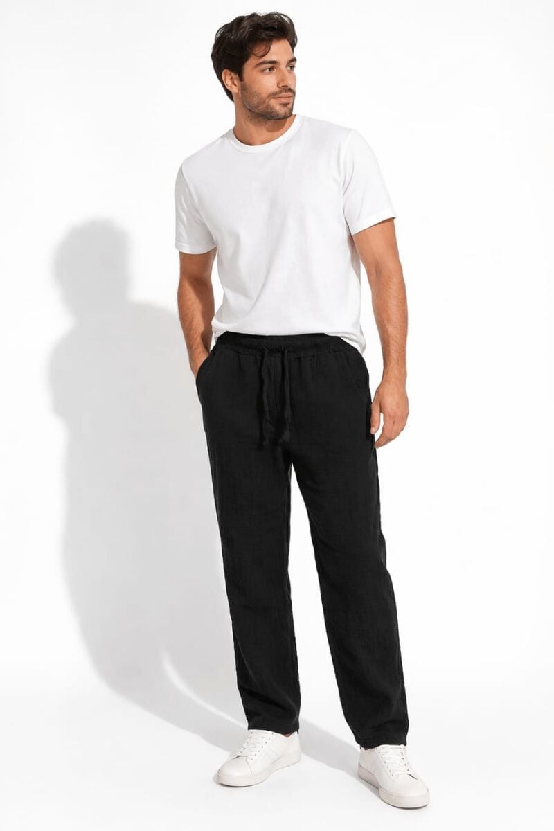 Pamuklu Yandan Cepli İpli Rahat Erkek Jagger Pantolon Günlük Kombinlere Uygun SİYAH