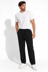 Pamuklu Yandan Cepli İpli Rahat Erkek Jagger Pantolon Günlük Kombinlere Uygun SİYAH