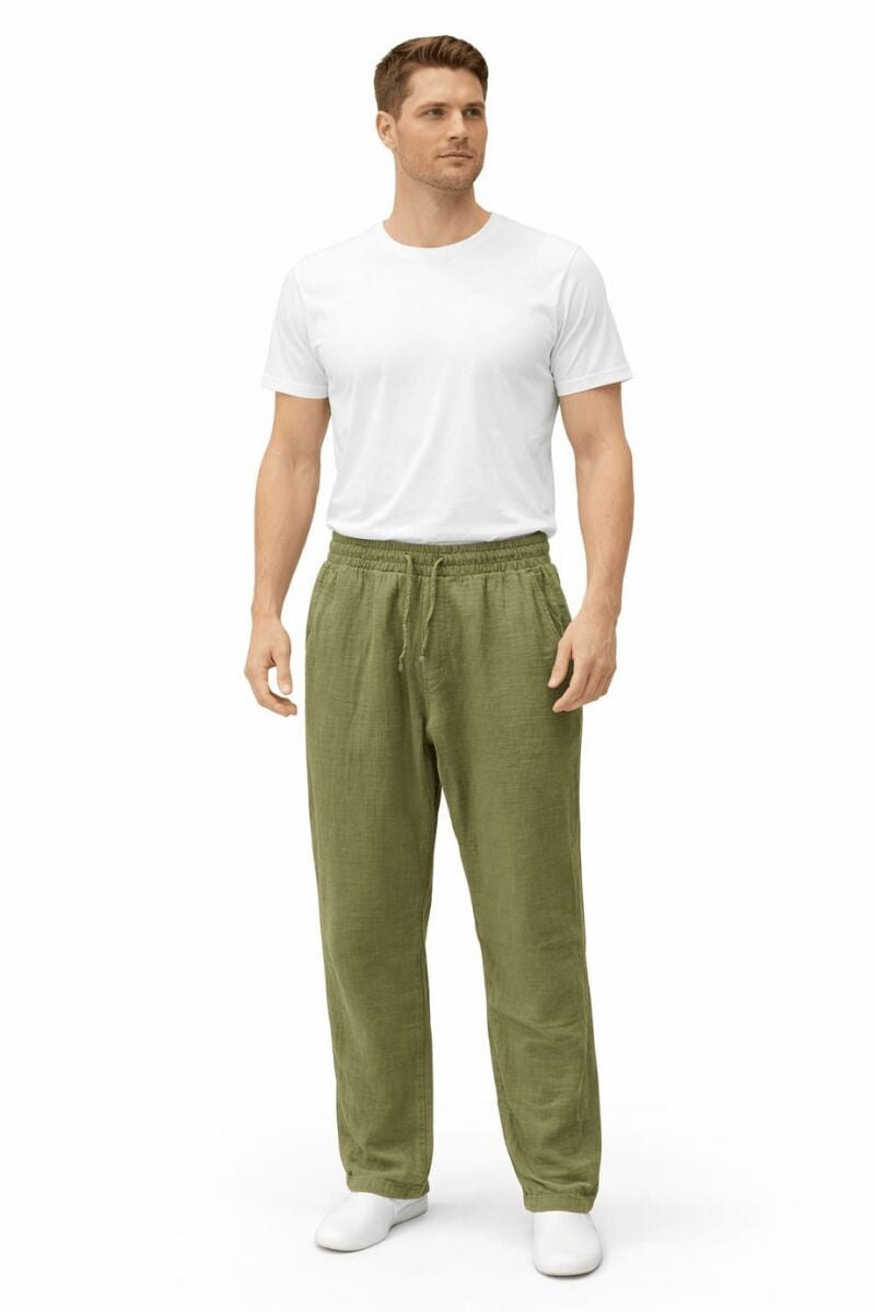 Pamuklu Yandan Cepli İpli Rahat Erkek Jagger Pantolon Günlük Kombinlere Uygun HAKİ