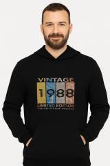 Uzun Kollu Kapşonlu Kanguru Cepli Pamuk Karışımlı Sıcak Tutan Ve Rahat Kumaş Önden Baskılı Erkek Sweatshirt 95102