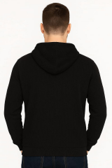 Uzun Kollu Kapşonlu Kanguru Cepli Pamuk Karışımlı Sıcak Tutan Ve Rahat Kumaş Önden Baskılı Erkek Sweatshirt 95102