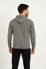 Uzun Kollu Kapşonlu Kanguru Cepli Pamuk Karışımlı Sıcak Tutan Ve Rahat Kumaş Önden Baskılı Erkek Sweatshirt 95102