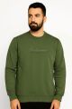 Uzun Kollu İçi Pamuklu Polyester Karışımlı Erkek Baskılı Sweatshirt 675 HAKİ