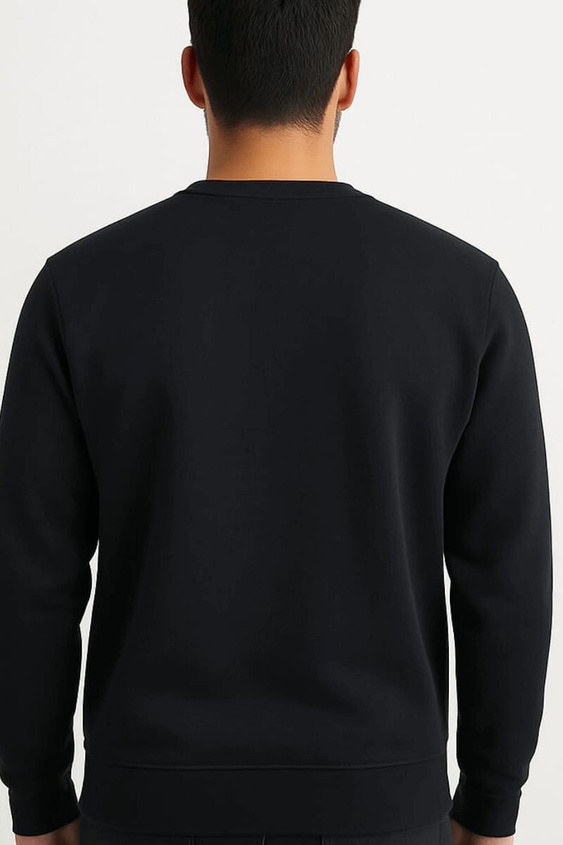 Erkek Baskılı Sweatshirt Uzun Kollu İçi Pamuklu Pamuk Polyester Karışımlı Kalın Dayanıklı Sıcak Tutan Sweat 675 LACİVERT