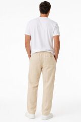 Pamuklu Yandan Cepli İpli Rahat Erkek Jagger Pantolon Günlük Kombinlere Uygun BEJ