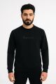 Uzun Kollu İçi Pamuklu Polyester Karışımlı Erkek Baskılı Sweatshirt 675 SİYAH