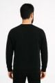 Uzun Kollu İçi Pamuklu Polyester Karışımlı Erkek Baskılı Sweatshirt 675 SİYAH SİYAH - L