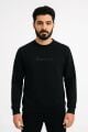 Uzun Kollu İçi Pamuklu Polyester Karışımlı Erkek Baskılı Sweatshirt 675 SİYAH SİYAH - L