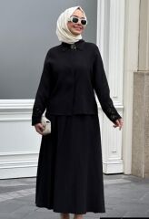 Gül Broş Detaylı Etekli Bayan Takım 8173