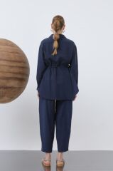 Bayan Beli Büzgülü Gizli Patlı Pantolonlu Takım 20610