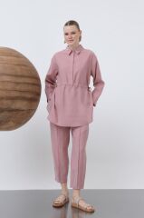 Bayan Beli Büzgülü Gizli Patlı Pantolonlu Takım 20610