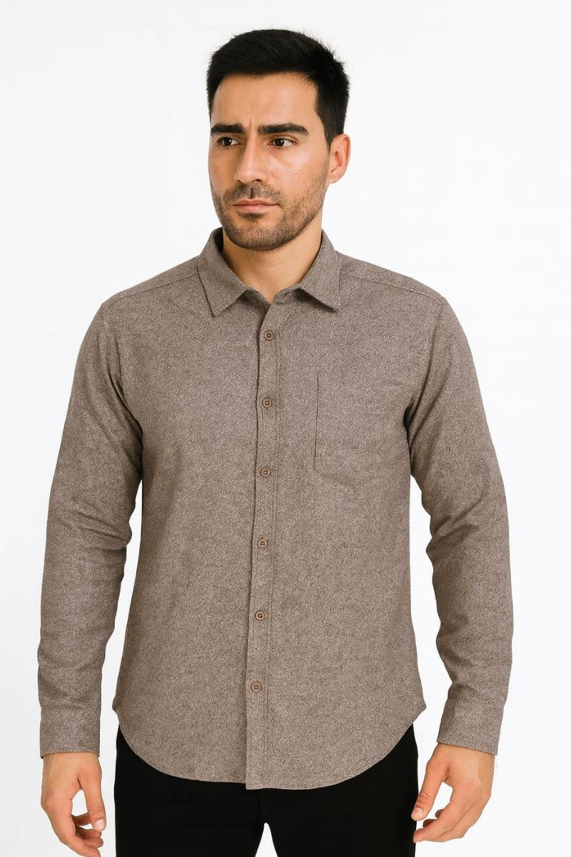 Tek Cep Detaylı Uzun Kollu Gömlek