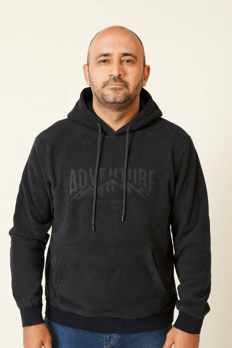 Erkek Kapüşonlu Sweatshirt Logolu Regular Fit Pamuk Karışımlı Rahat Şık Günlük Hoodie 677 SİYAH