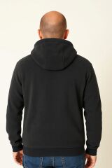 Erkek Kapüşonlu Sweatshirt Logolu Regular Fit Pamuk Karışımlı Rahat Şık Günlük Hoodie 677 SİYAH