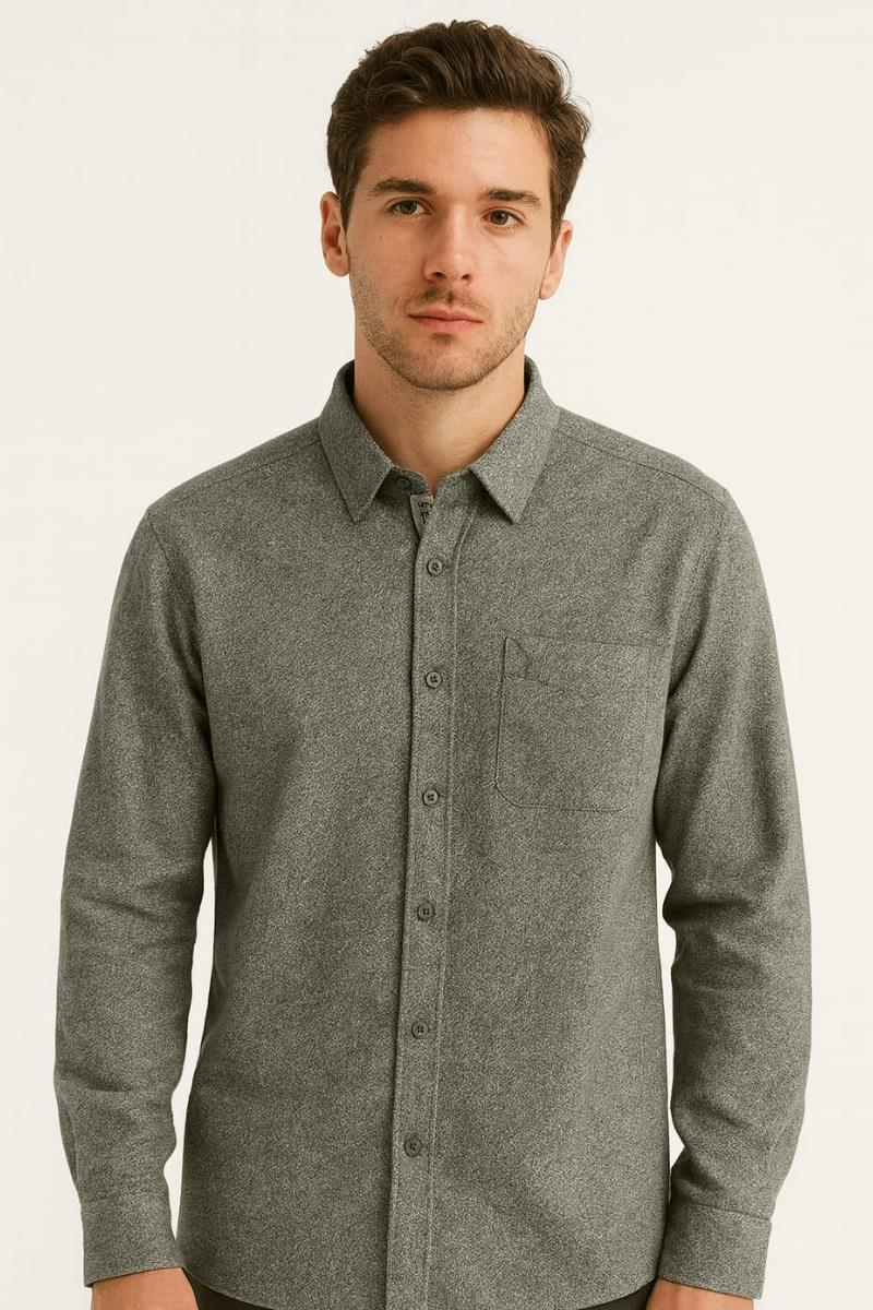 Tek Cepli Detaylı Klasik Yakalı Uzun Kollu Gömlek 96159