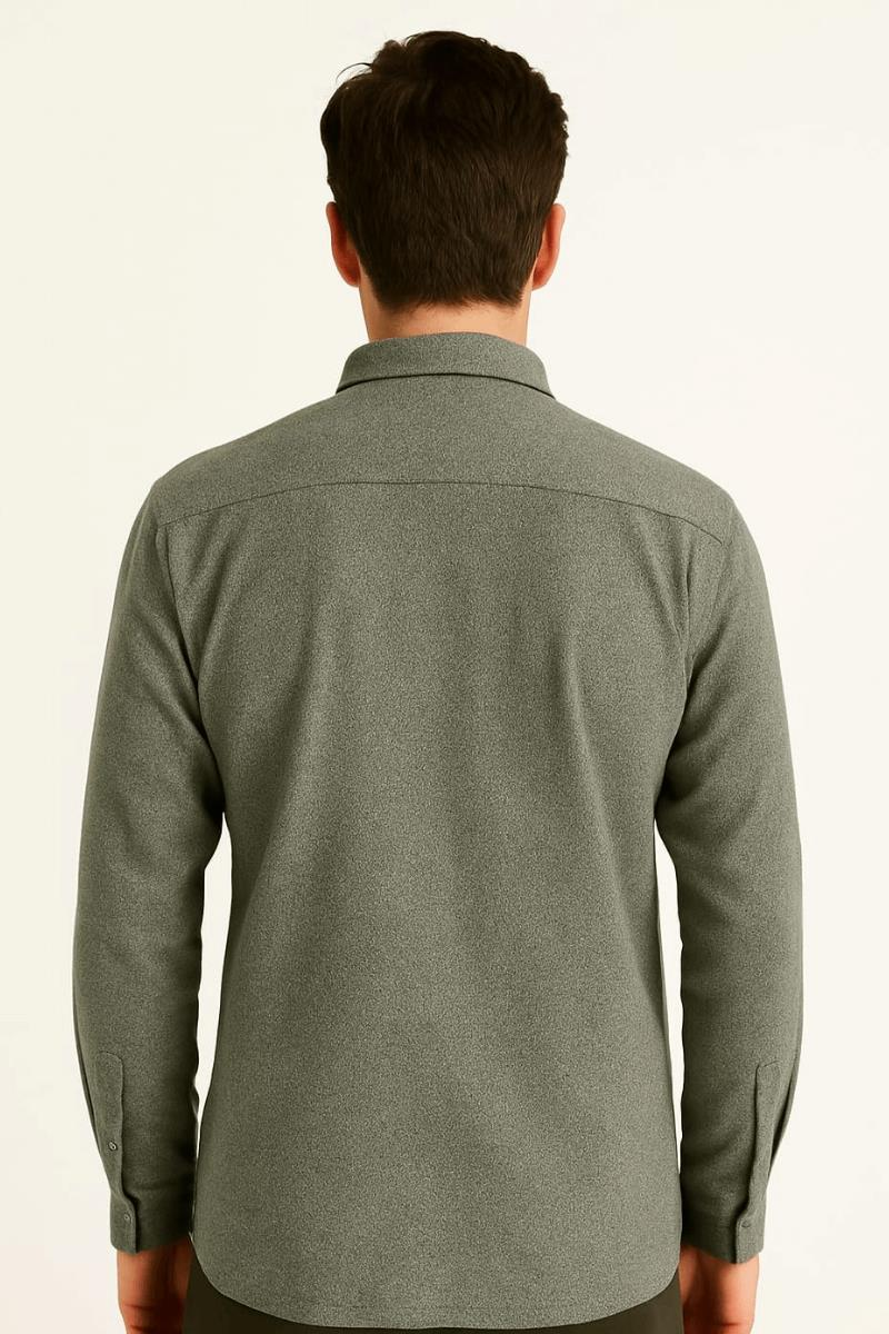 Tek Cepli Detaylı Klasik Yakalı Uzun Kollu Gömlek 96159