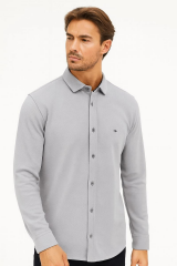 Klasik Yaka  Uzun Kollu Basic ve Kalın Gömlek  695