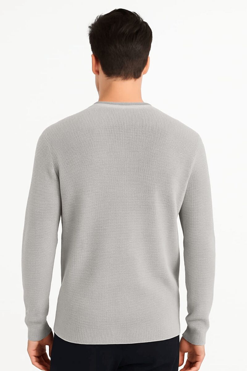 Erkek Triko Kazak Bisiklet Yaka Uzun Kollu Pamuk Karışımlı Rahat Şık Günlük Kışlık Kazak 5110 BEYAZ