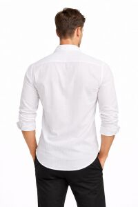 Erkek Uzun Kollu Regular Beyaz Gömlek %100 Pamuklu  96154 BEYAZ BEYAZ - M
