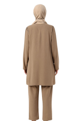 Detaylı Fermuarlı Bayan Pantolon Takımı 8176