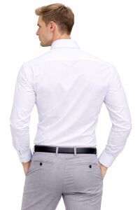 Uzun Kollu Müslin Yaka Casual  Erkek Gömlek 9136 BEYAZ