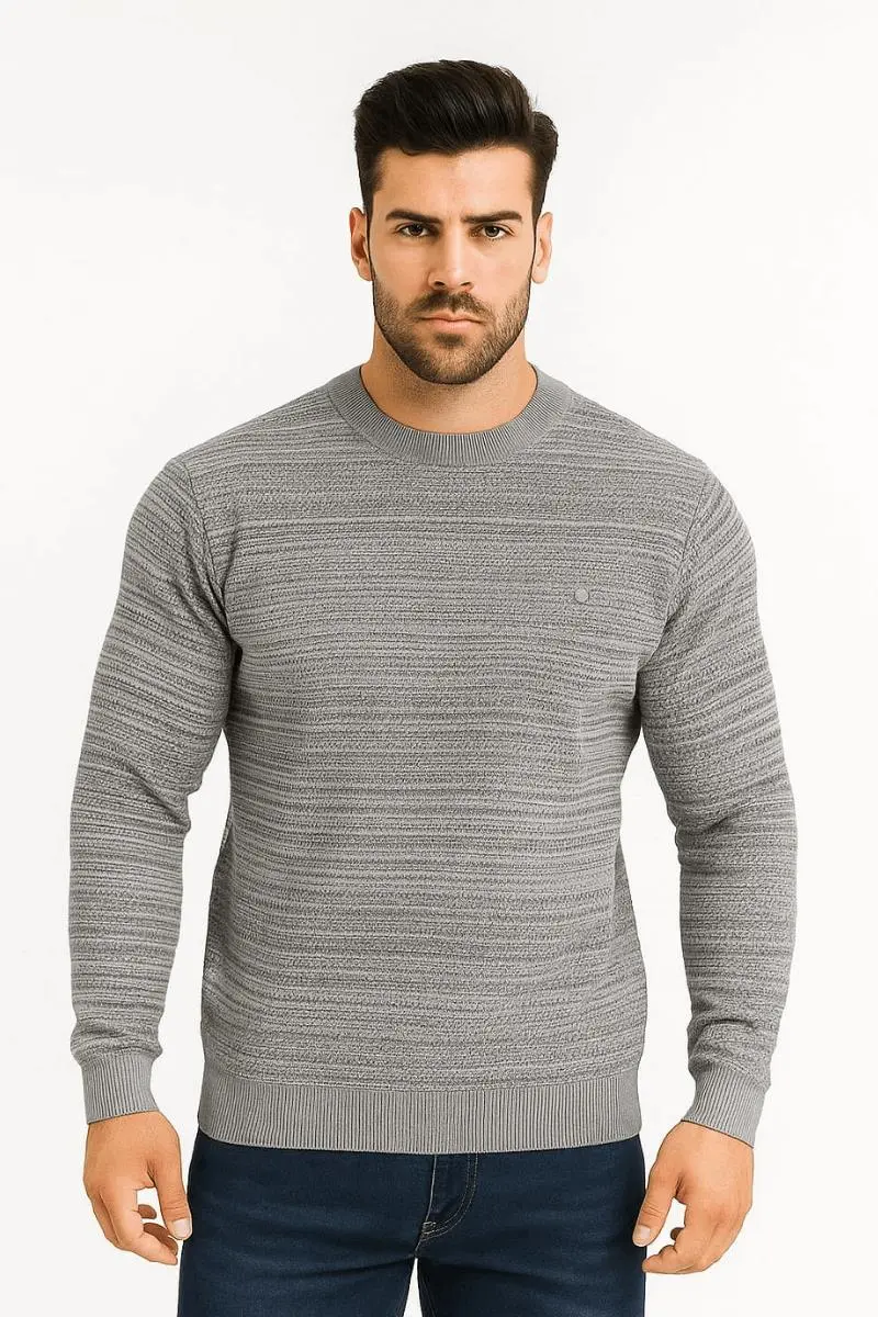 Uzu  Kollu Pamuk Karışımlı  Rahat ve Sıcak Tutan Kumaşlı Regulear Kesim Bisiklet Yakalı Erkek Triko Kazak 5121