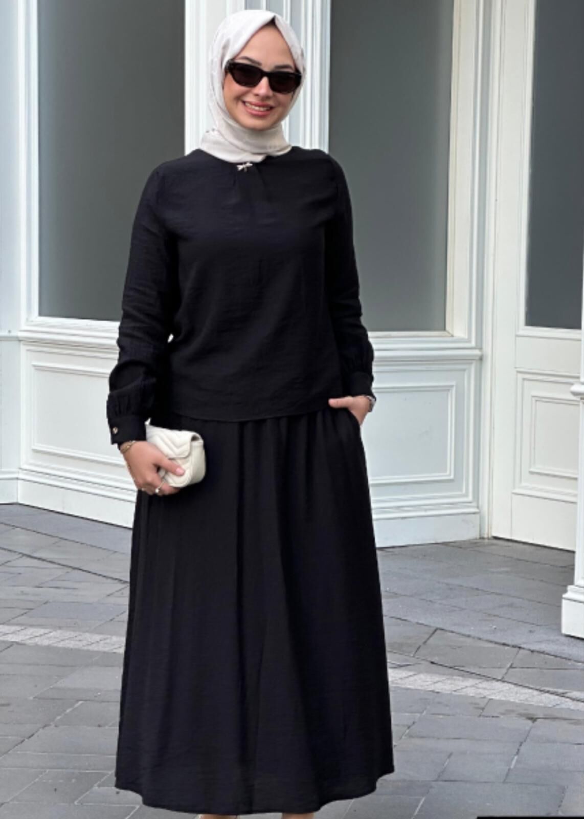 Broş Detaylı Etekli Takım 8161