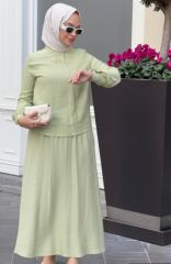 Broş Detaylı Etekli Takım 8161