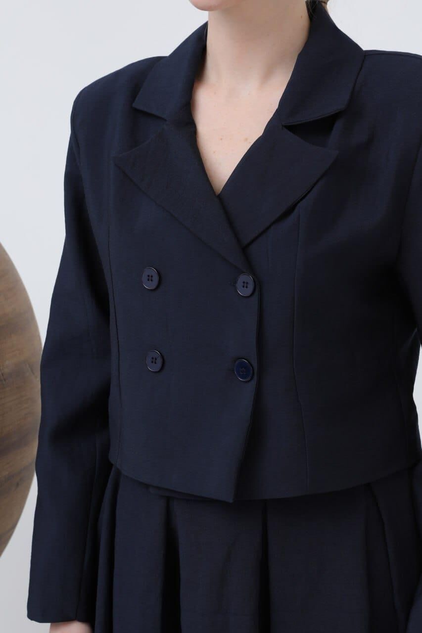 Kısa Blazer Ceket Etek Takımı 20635