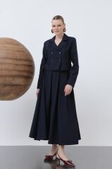 Kısa Blazer Ceket Etek Takımı 20635