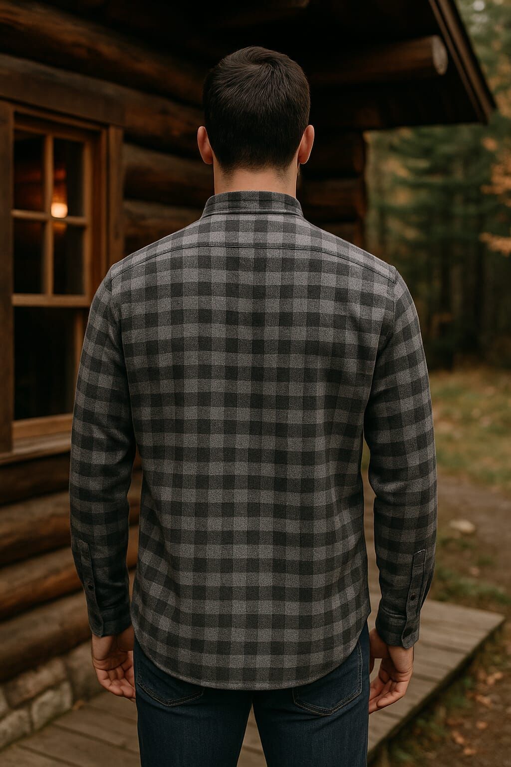 96160 Fbı Çizgili Oduncu Düğme Kapamalı Klasik Yaka Erkek Günlük Gömlek SİYAH