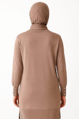 Anne Uzun Kollu  Küçük Taş Desenli Tunik B05959