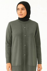 Anne Uzun Kollu  Küçük Taş Desenli Tunik B05959