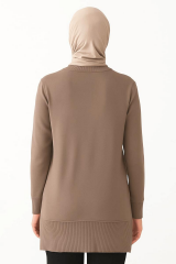 Anne Uzun Kollu  Küçük Taş Desenli Tunik B05959