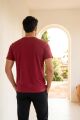 Erkek Basic Bisiklet Yaka Tişört % 100 Pamuk KIRMIZI KIRMIZI - XL