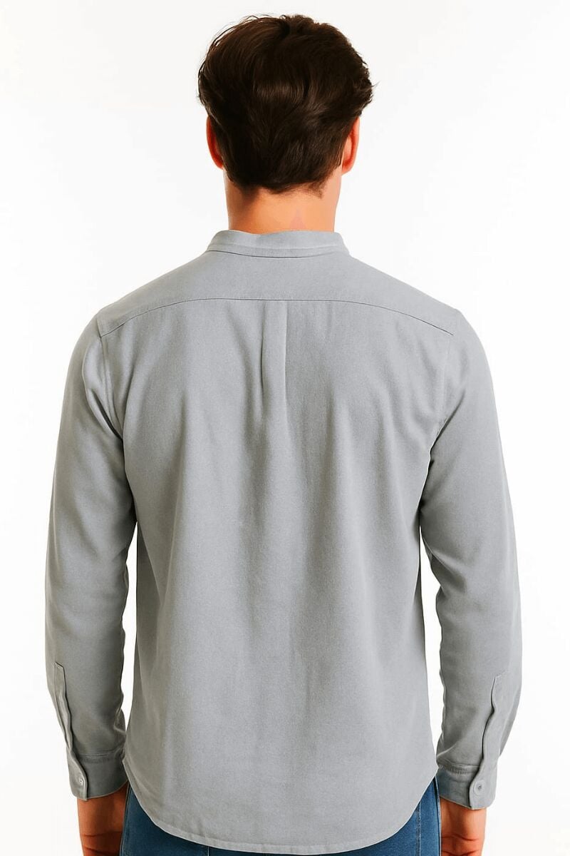 Hakim Yaka Erkek Gömlek – Yumuşak Pamuk Kumaş, Uzun Kollu, Günlük ve Ofis Kullanımı İçin Şık ve Rahat Tasarım 96136 GRİ