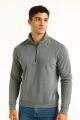 Selanik Örgü Pamuk Karışımlı Fermuarlı Regular Kesim Erkek Dik Yaka Sweatshirt FÜME FÜME - L